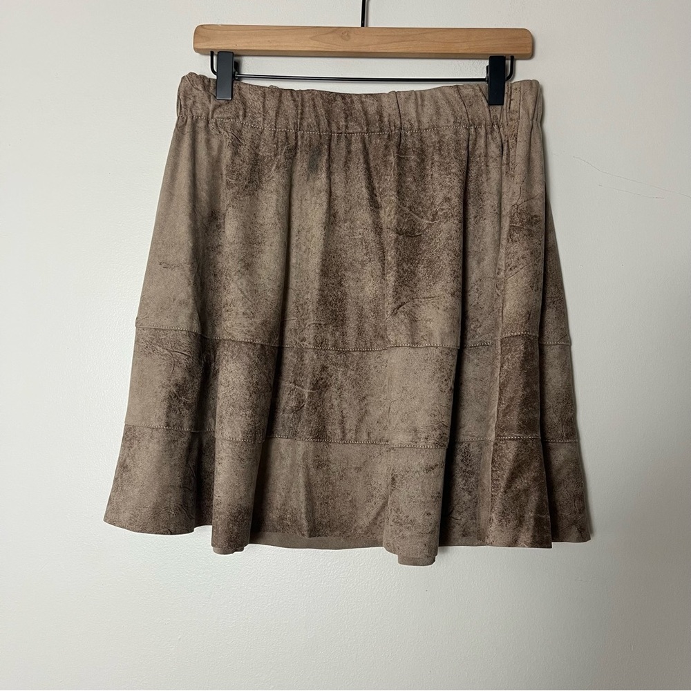 Only Faux‎ Suede Brown Skirt Large